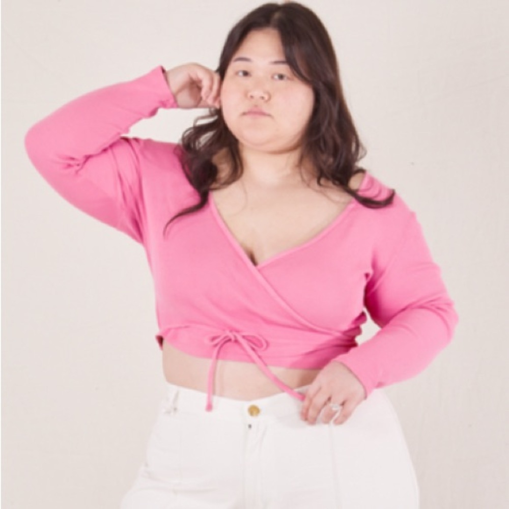 Big bud press bubblegum pink wrap top size s/m